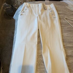 NWT White House Black Market Jolie straight  White  Pants size 4